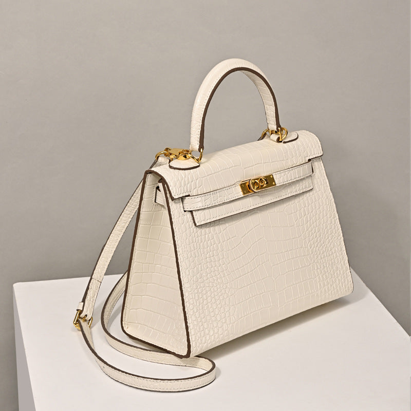Crocodile Pattern Kai Stylish Genuine Leather Shoulder Bags