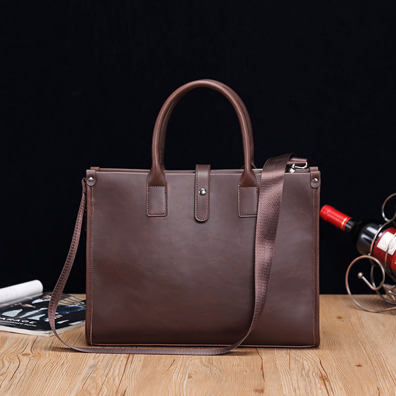 Women's & Men's & Crazy Horse Leather Shaping Business Men's Handbags