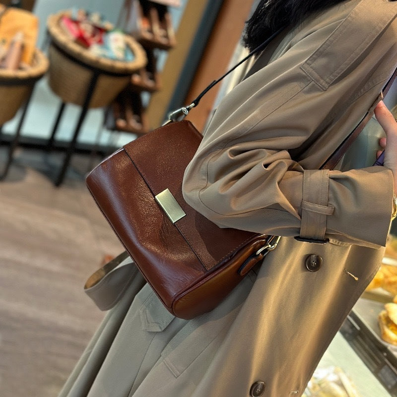Women's Genuine Leather Plant Cow Retro Fashion Crossbody Bags
