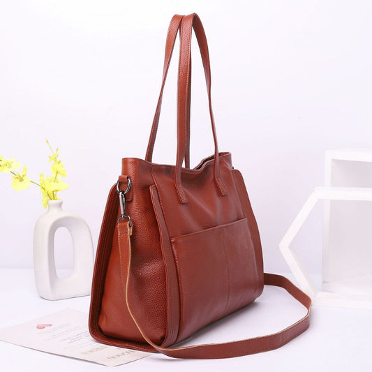 Women's Layer Cattlehide Leather Fashion Big Mummy Shoulder Bags