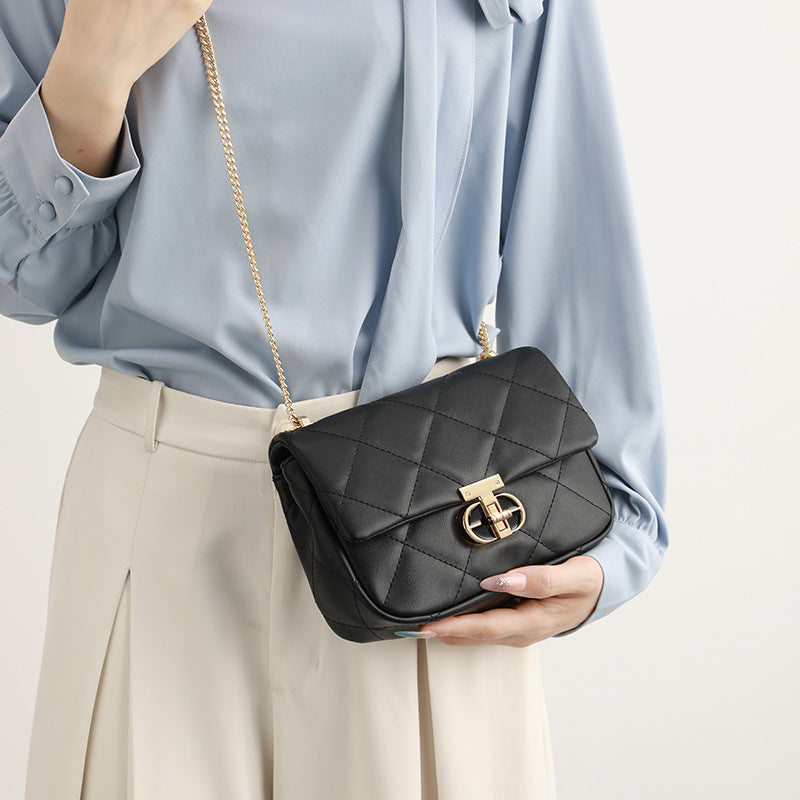 Classic Women's Genuine Leather Commuter Rhombus Handbags