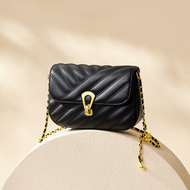 Women's Pretty Leather Packet Chain Fashion Shoulder Bags