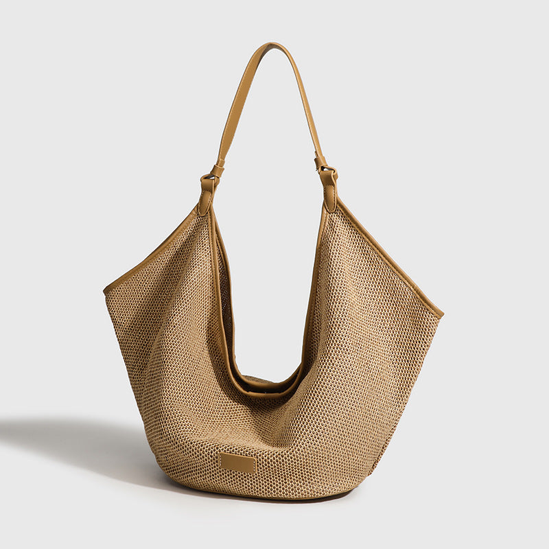 Women's High-grade Straw Woven Underarm Commuting Large Bags