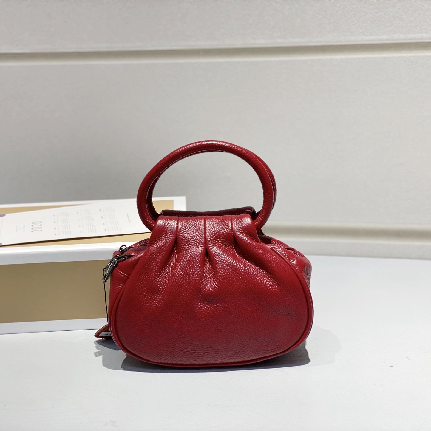 Women's Female First Layer Cowhide Leather Cloud Bags