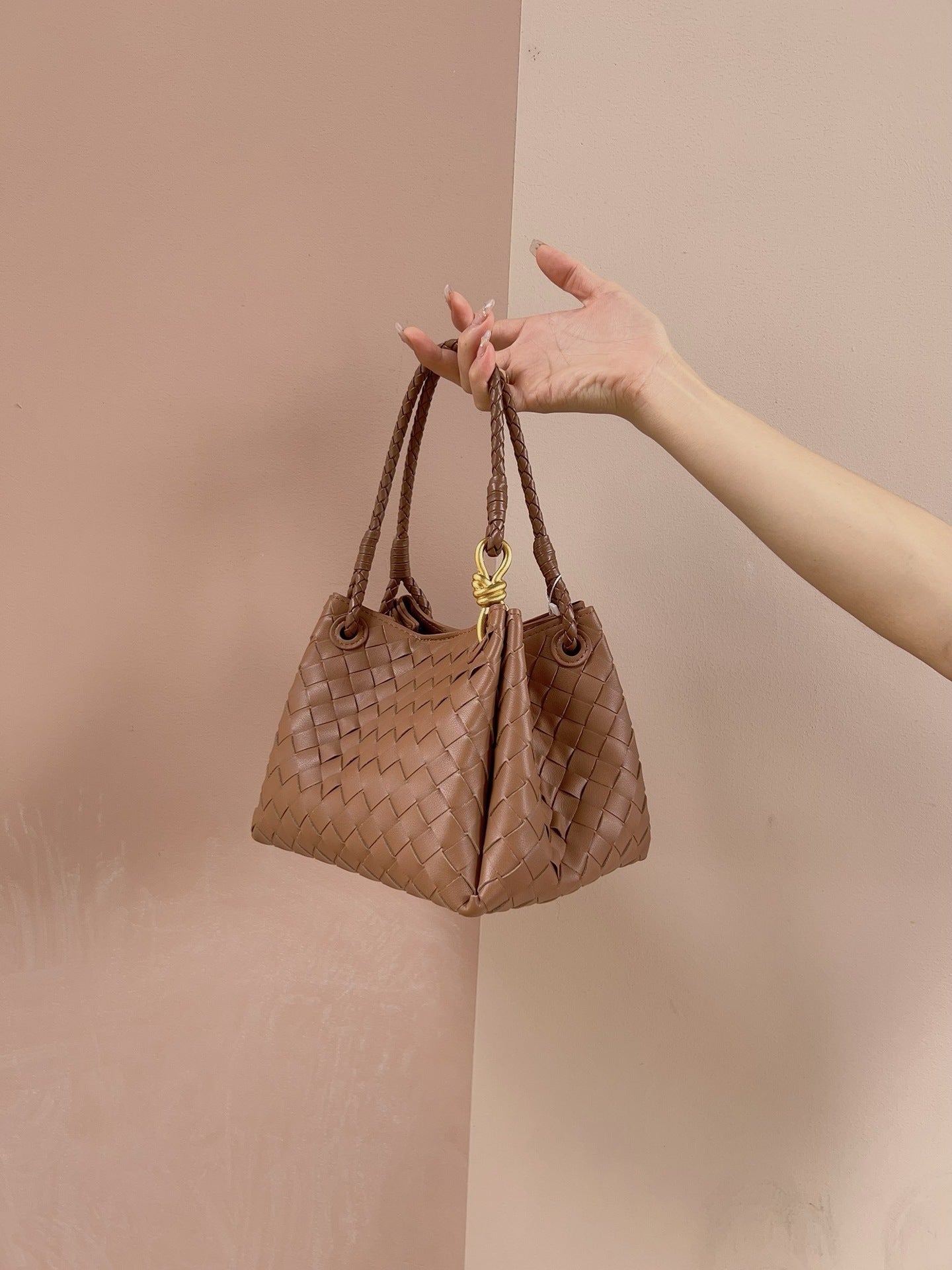 Women's Leather Weave Parachute High-grade Commuter Bags