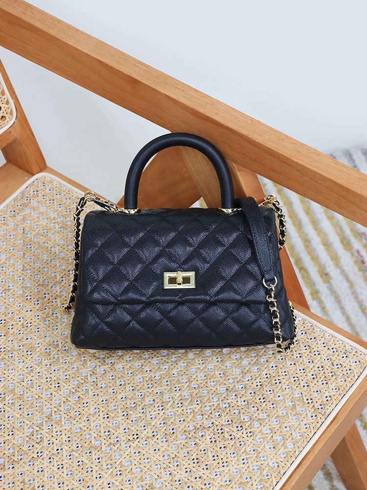 Women's Handmade Leather Caviar High-grade Cowhide Ball Crossbody Bags