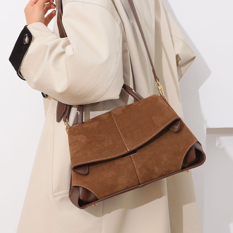 Leather Female Niche Design French Large Handbags