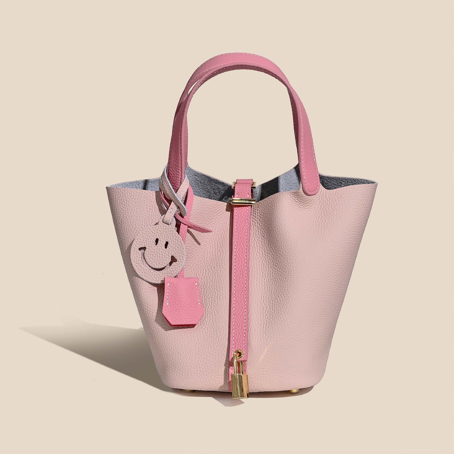 Women's Layer Cowhide Vegetable Basket Versatile Genuine Handbags