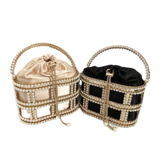 Women's Pearl Diamond Fashion Lady Metal Design Bags