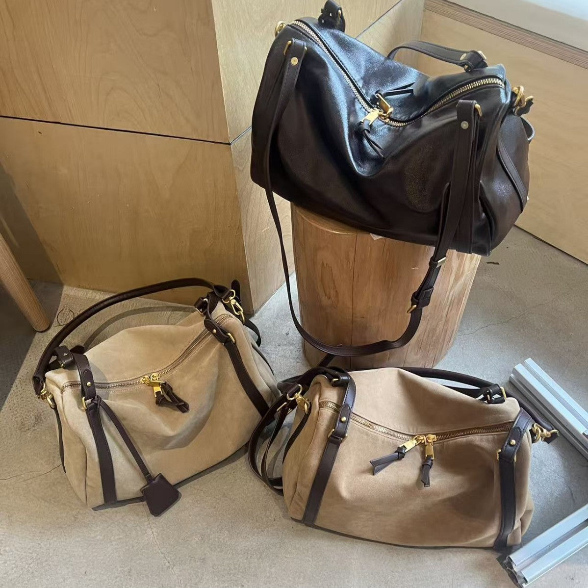 Women's Model Style Suede Pillow Large Capacity Bags