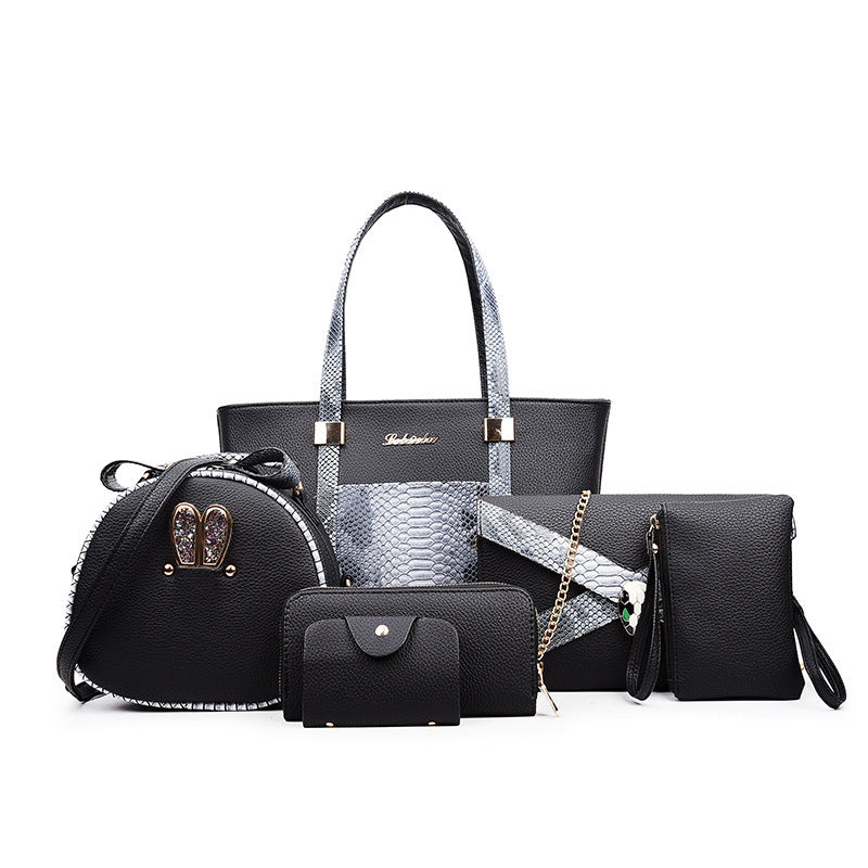 Women's Fashionable Embossed Snakeskin Pattern Portable Mother Shoulder Bags
