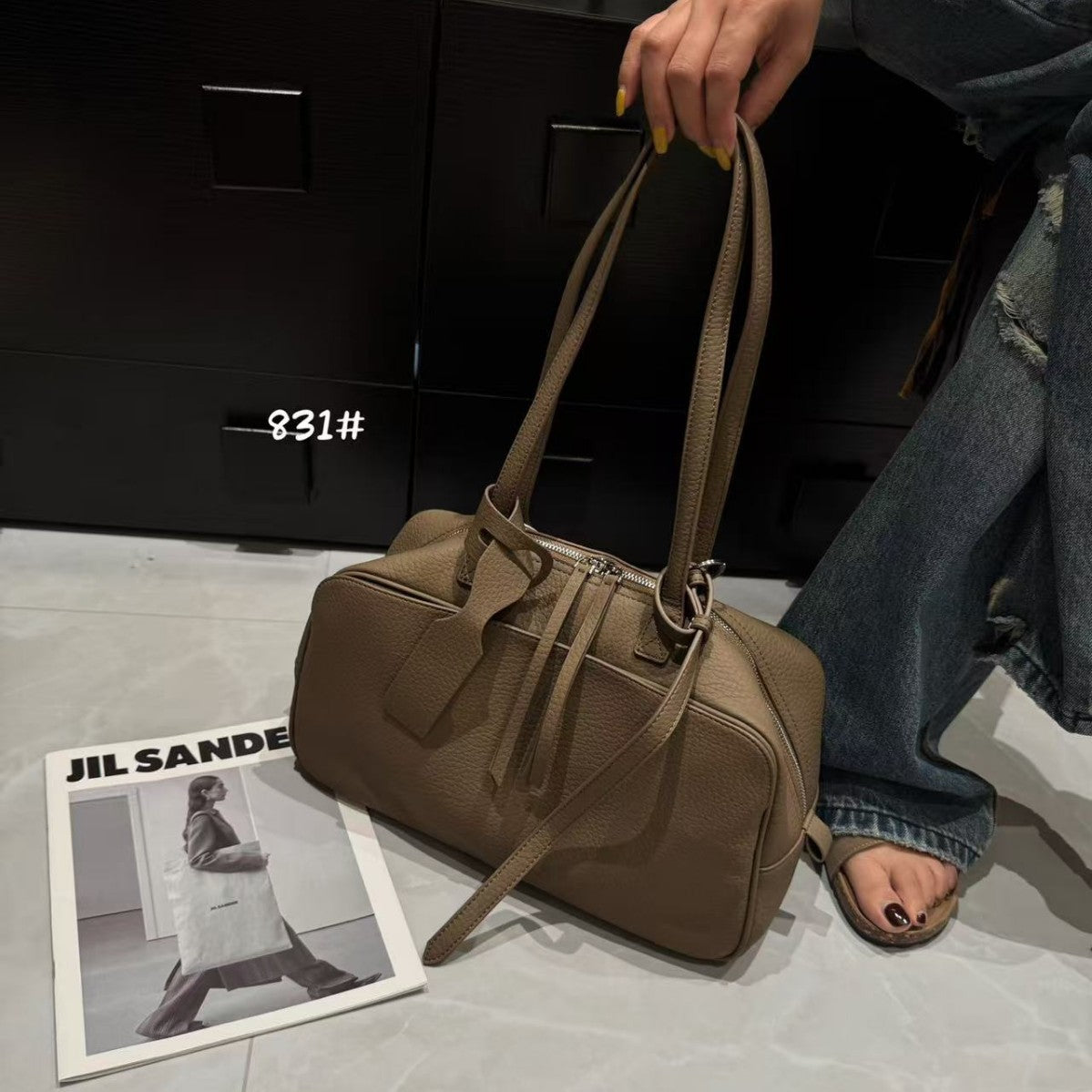 Women's Soft Leather Bowling Idle Style Fashion Crossbody Bags