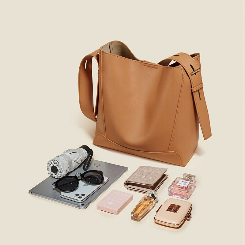 Women's Cow Leather Genuine Versatile Cowhide Shoulder Bags