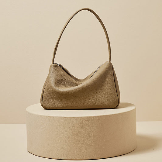 Women's Portable First Layer Cowhide French Underarm Shoulder Bags