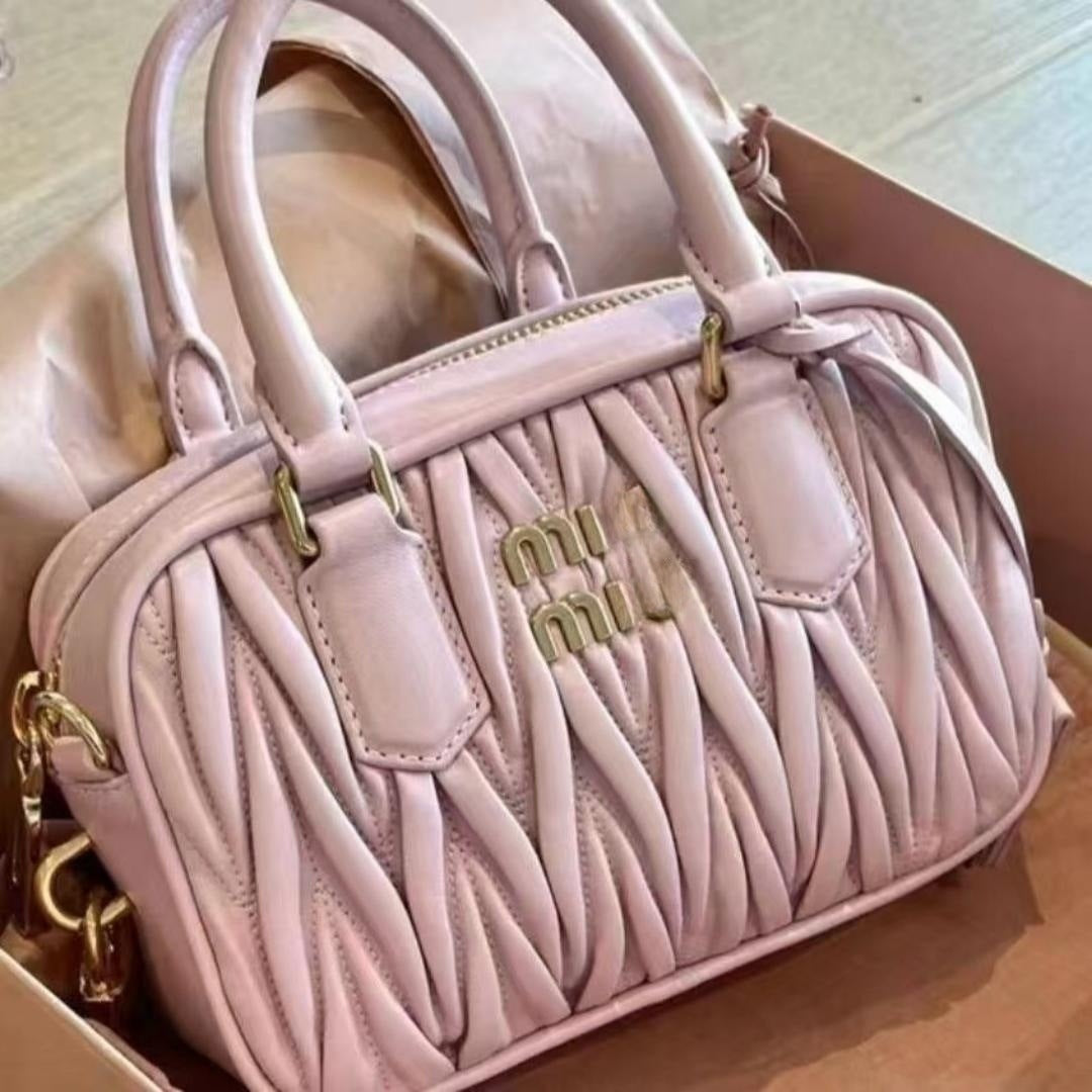 Women's Miao Boston Fashionable Pleated Portable Bags