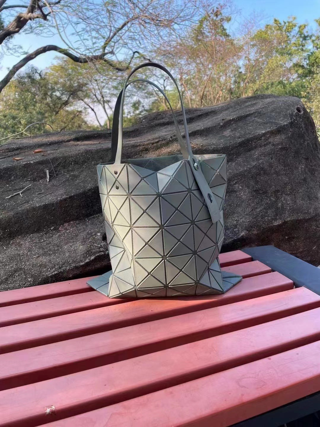 Women's Same Bottom Color Triangle Portable Underarm Handbags