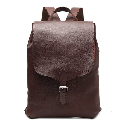 Women's & Men's & Vegetable Tanning Leather Flip Vertical Style Chic Color Large Backpacks