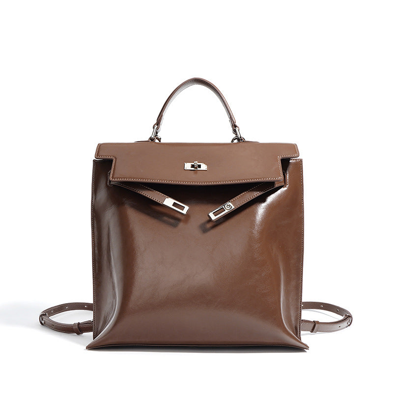 Women's Style Commuter Genuine Leather Large Capacity Fashion Backpacks