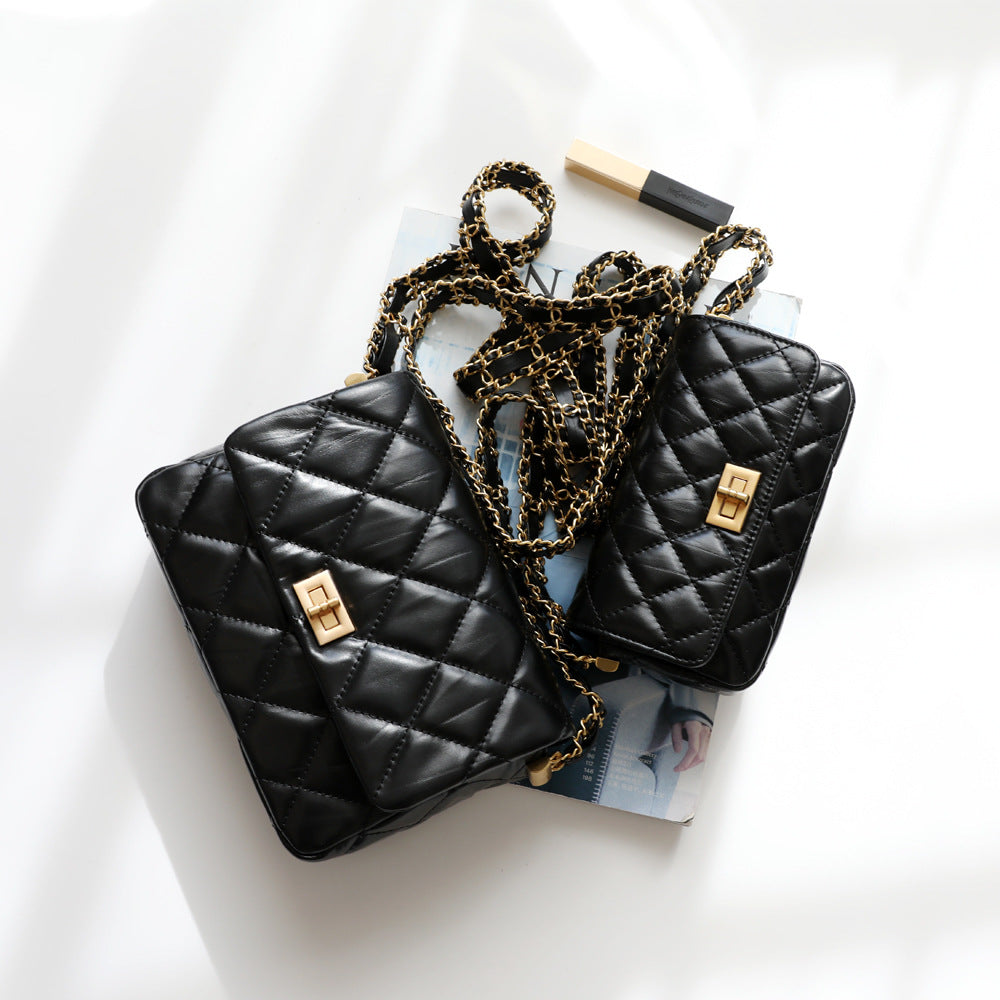 First Layer Cowhide Classic Style Genuine Shoulder Bags