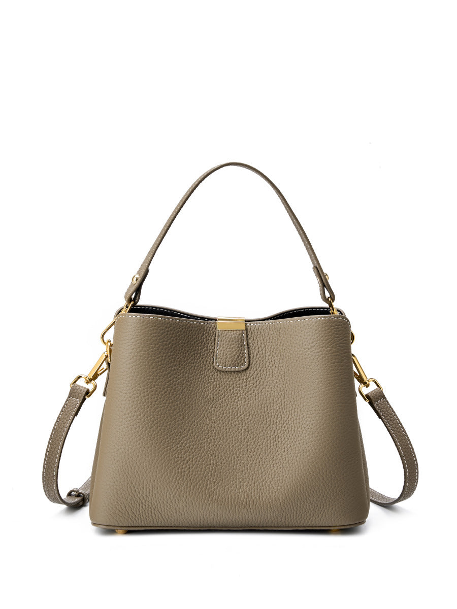 Women's Capacity Simple First Layer Leather Bags