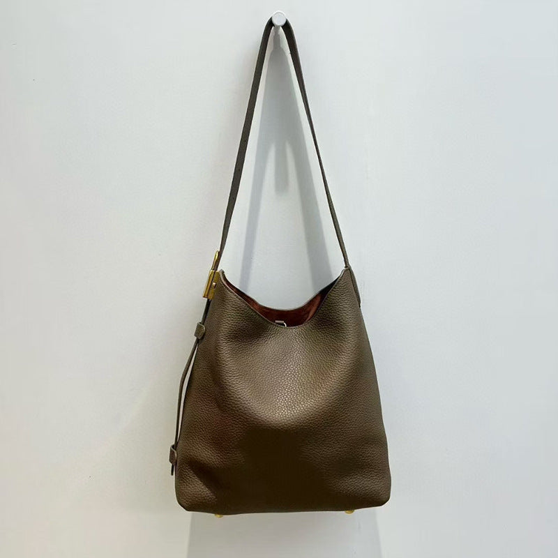 Women's Glutinous First Layer Cowhide Leather Niche Shoulder Bags