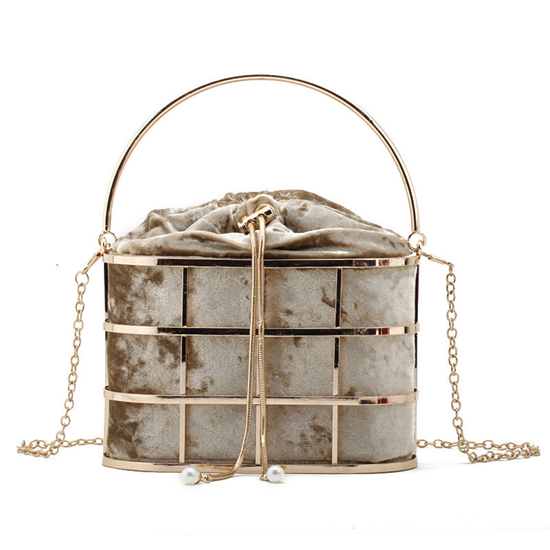 Women's Metal Hollow Hand Carrying Banquet Dress Evening Bags
