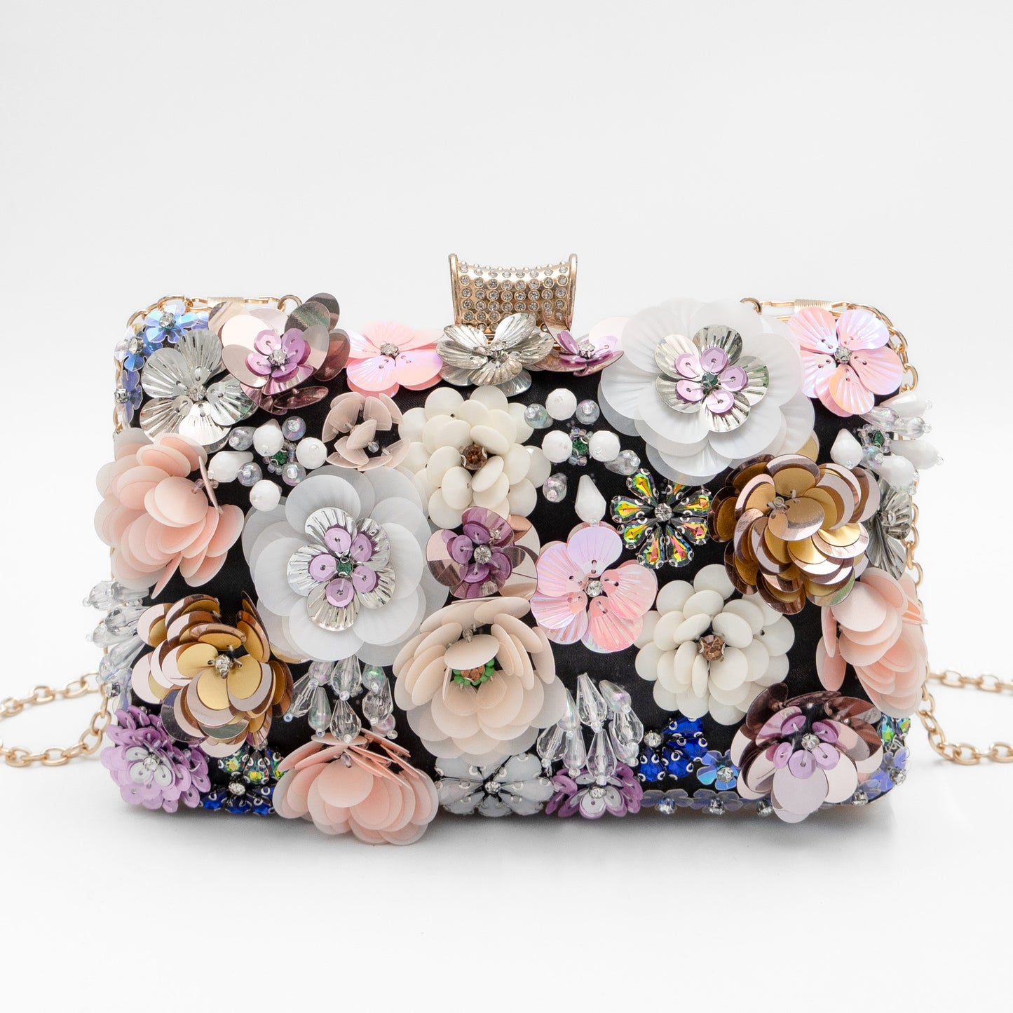Kai Colorful Crystals Sequin Flower Dinner Hand Carrying Cheongsam Evening Bags