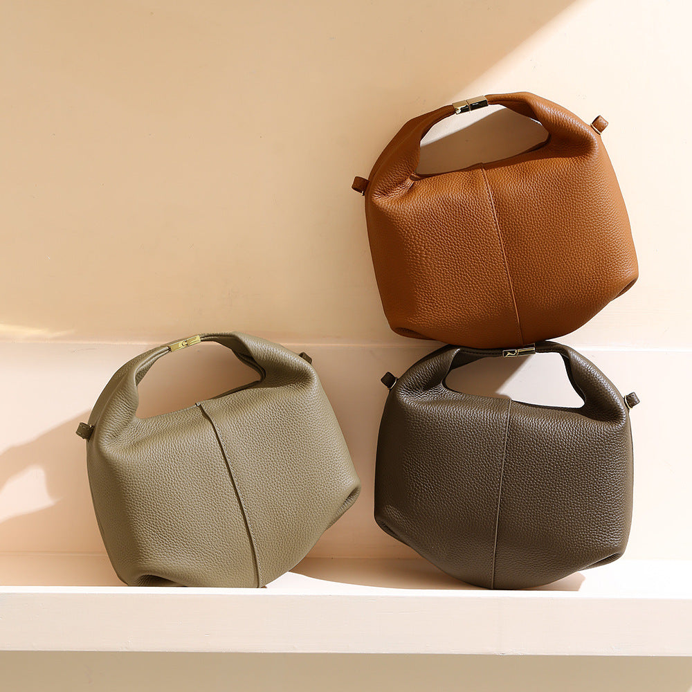 Women's Minority Genuine Leather Litchi Pattern Cowhide High-grade Crossbody Bags