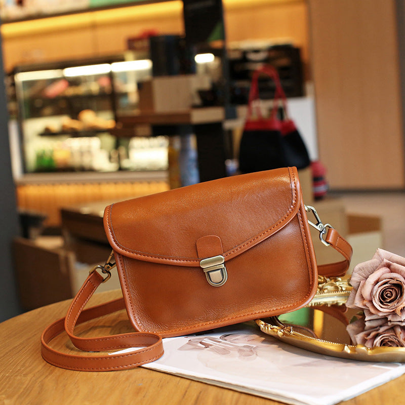 Women's Large Capacity Genuine Leather Vegetable Tanned Shoulder Bags