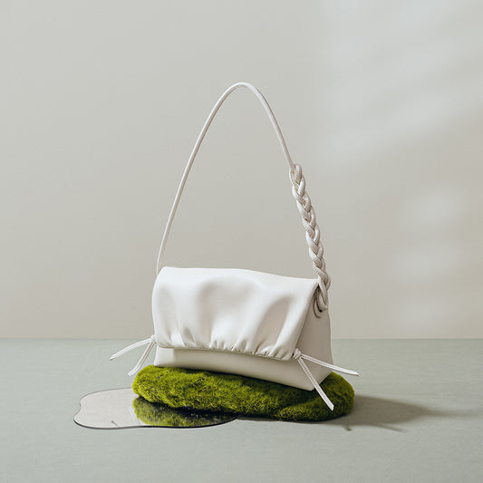 Women's Cloud Fashion Drawstring Design Genuine Leather Shoulder Bags