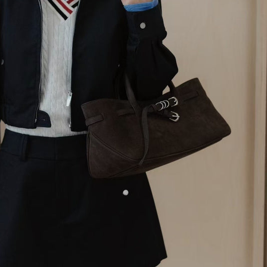 Cool Cowhide Large Capacity Retro Grinding Buckle