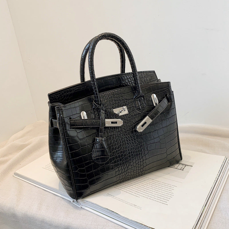 Women's Stylish Crocodile Pattern Fashionable Kelly Shoulder Bags