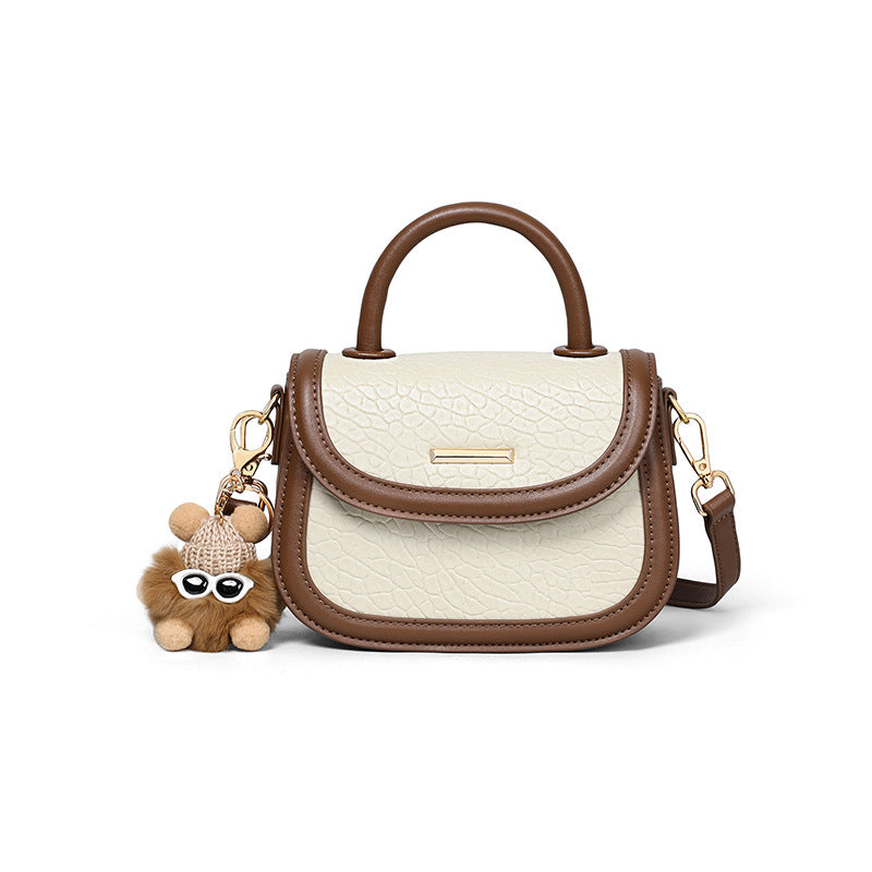 Women's Summer High-grade Genuine Leather Personality Contrast Color Handbags