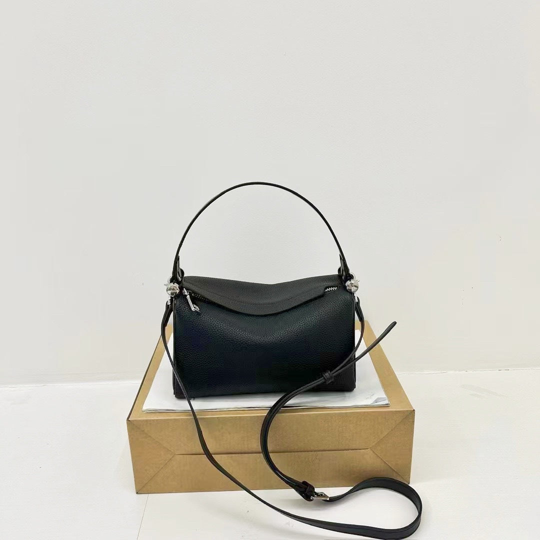 Women's Cowhide Design Boston Pillow Large Capacity Handbags