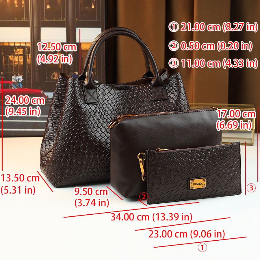 Women's High-grade Woven Portable Large Capacity Mother Handbags