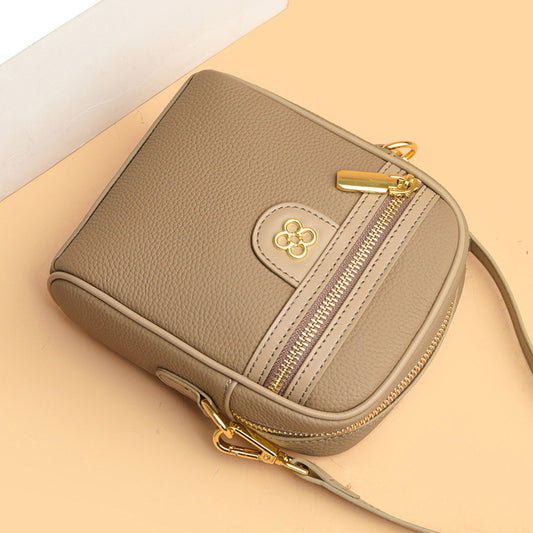 Women's High Sense Niche Genuine Leather Simple Shoulder Bags