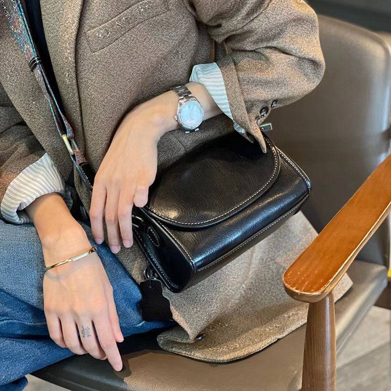 Women's Summer Leather Veil Wide Strap Cow Crossbody Bags