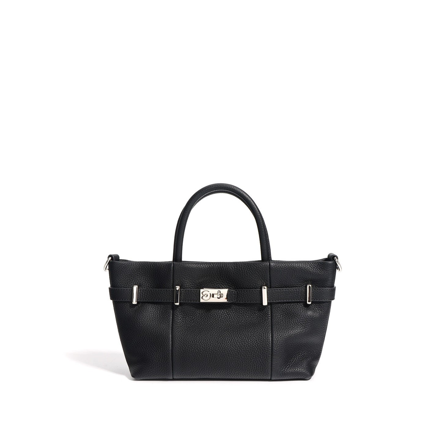 Layer Cowhide Lychee Pattern Simple Commute Shoulder Bags