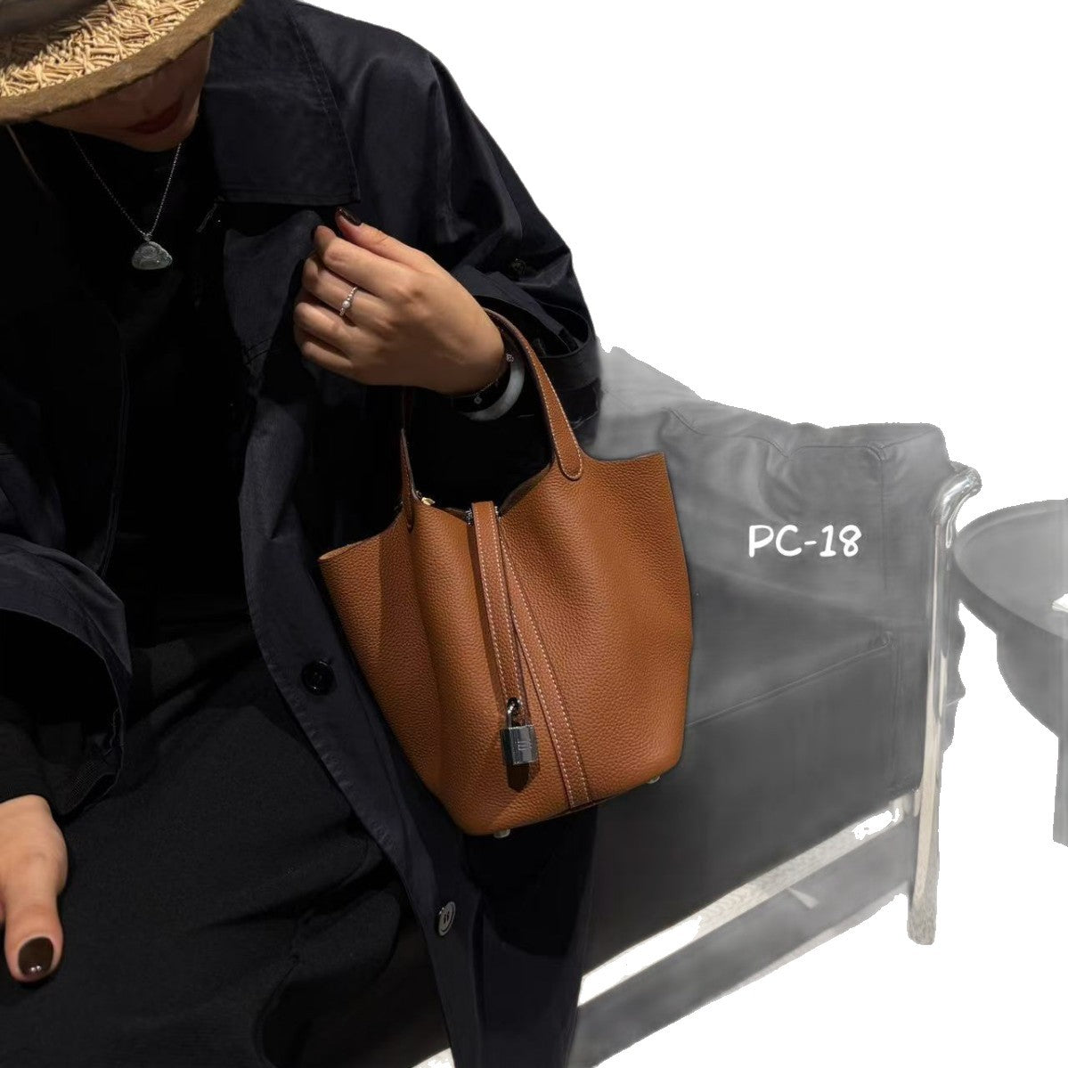 Women's First Layer Cowhide Vegetable Basket Crossbody Bags