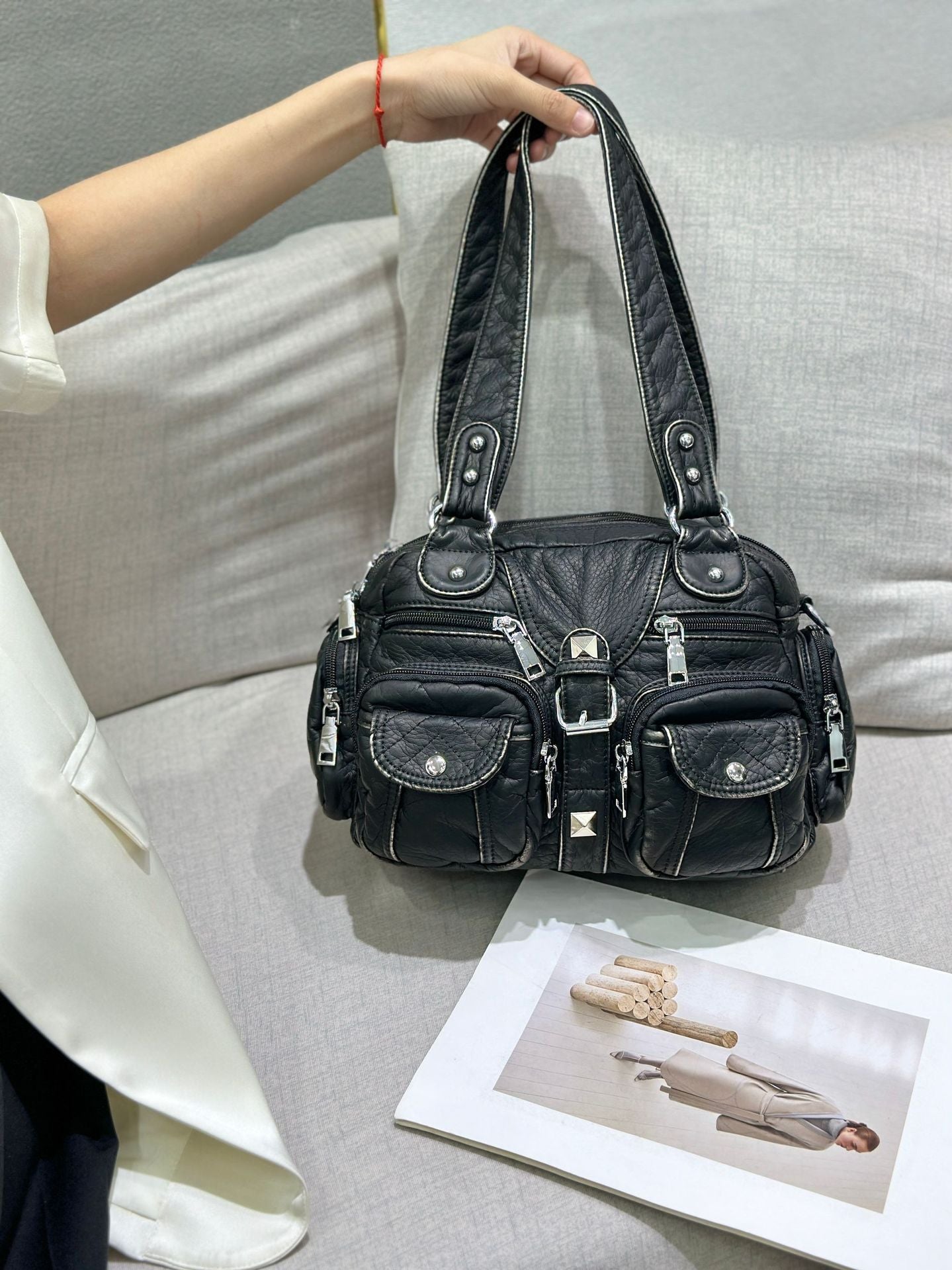 New Casual Graceful Women's Fashion Washed Shoulder Bags