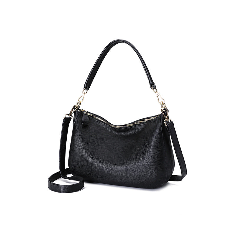 Women's Genuine Leather Underarm Fashion Layer Cowhide Bags