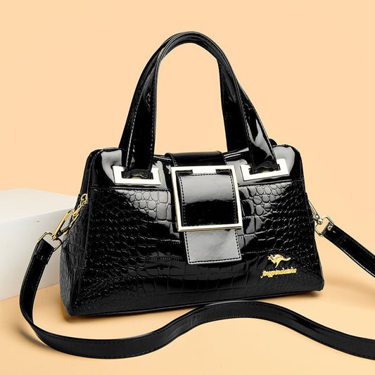 Women's Fashionable Elegant Patent Leather Mother Bags