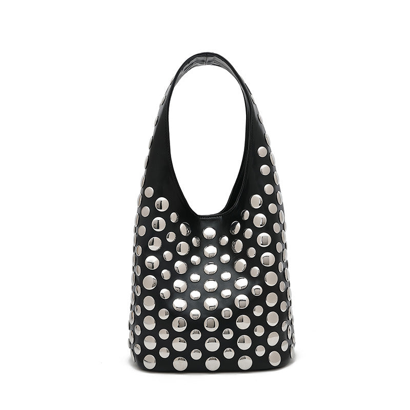 Women's Cool Personality Dot Rivet Underarm Portable Shoulder Bags