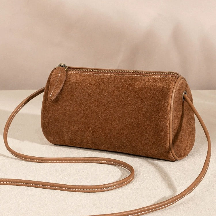 Women's Fashionable Suede Cowhide Genuine Leather Vintage Crossbody Bags