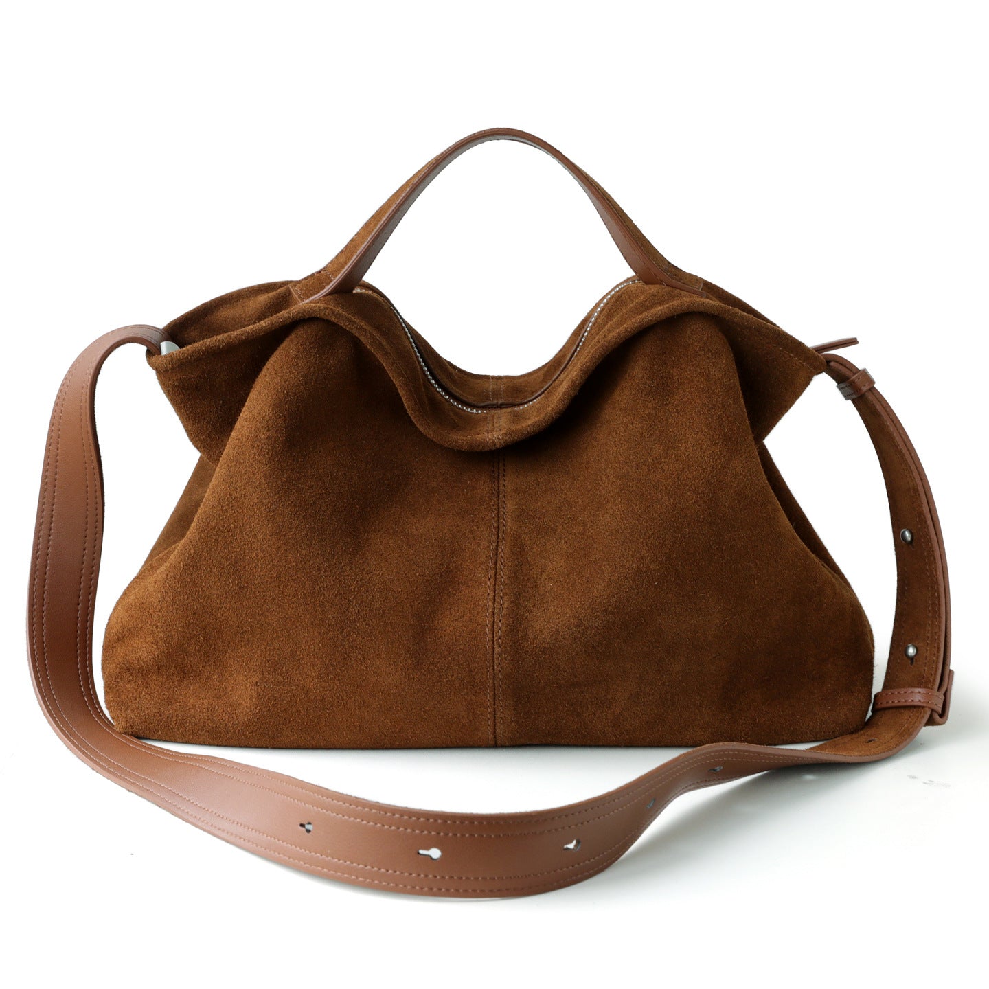 Women's Idle Style Suede Matte Cowhide Commuter Portable Handbags