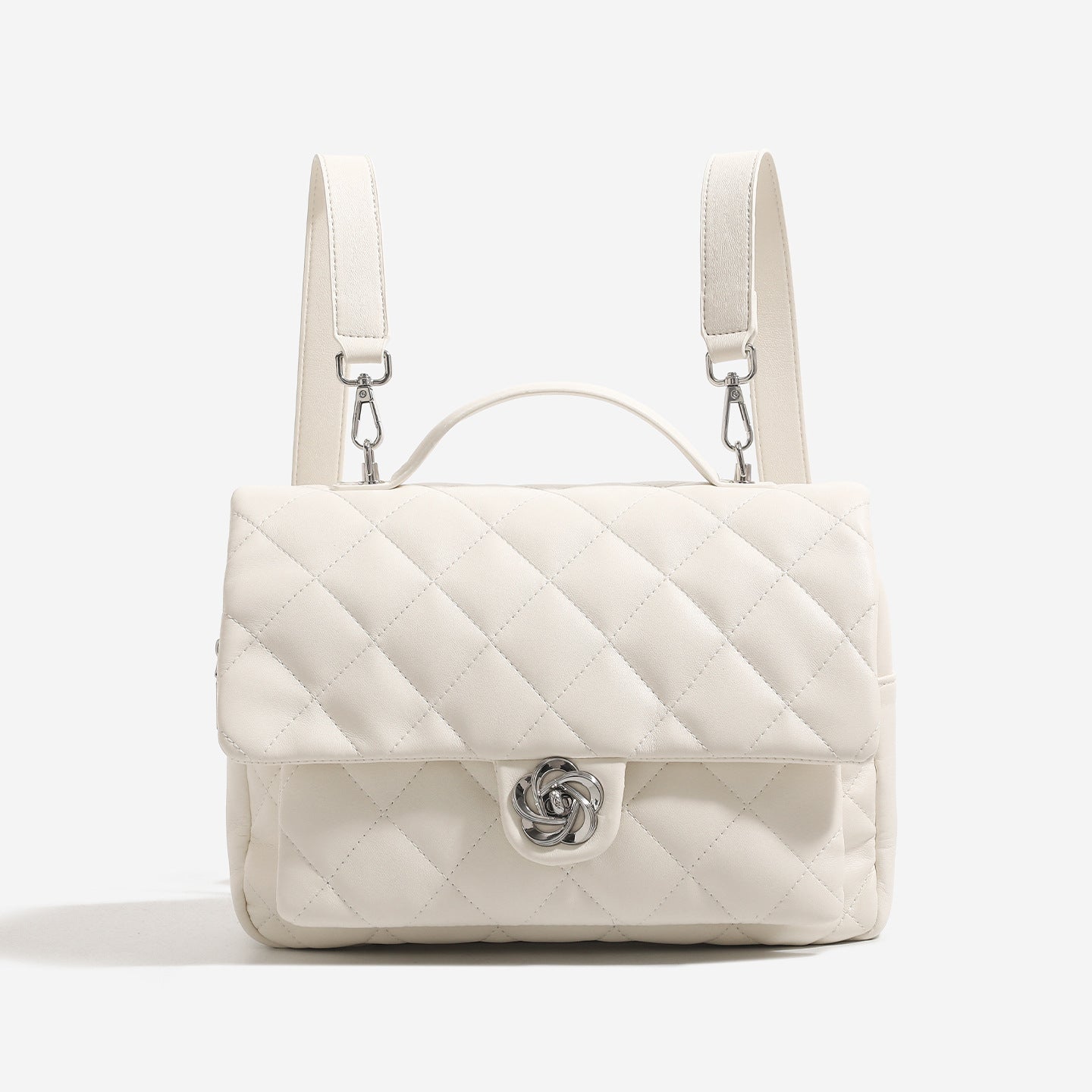 Women's Classic Style Rhombus Chain High-grade Preppy Backpacks