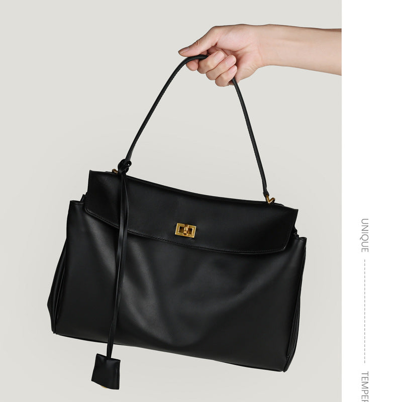 Women's Cowhide Commuter Genuine Leather Large Capacity Shoulder Bags