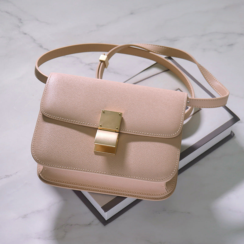 Women's Rub Grain Cowhide Leather Retro Toothpick Crossbody Bags
