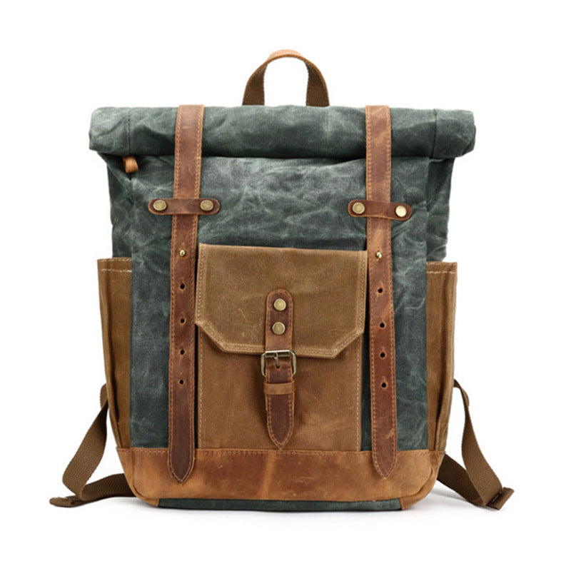 Men's Style Oil Wax Canvas Computer Fashion Backpacks