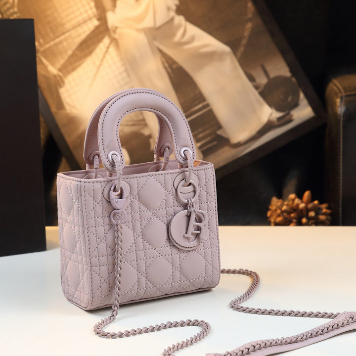 Women's Genuine Leather Diana High-grade Frosted Diamond Bags